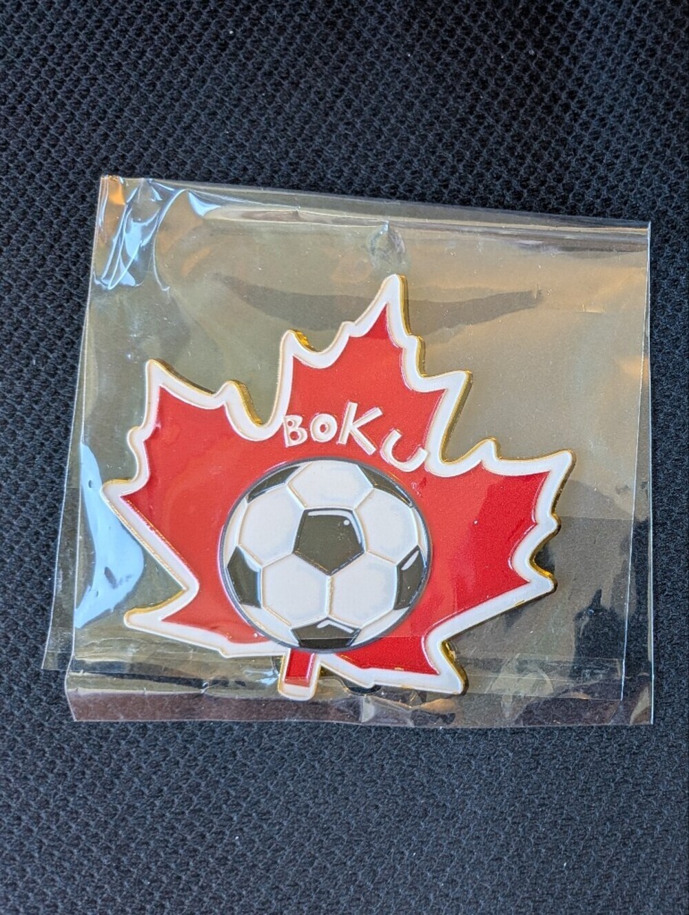 Red Maple Leaf Soccer Ball Magnets (Set of 2)